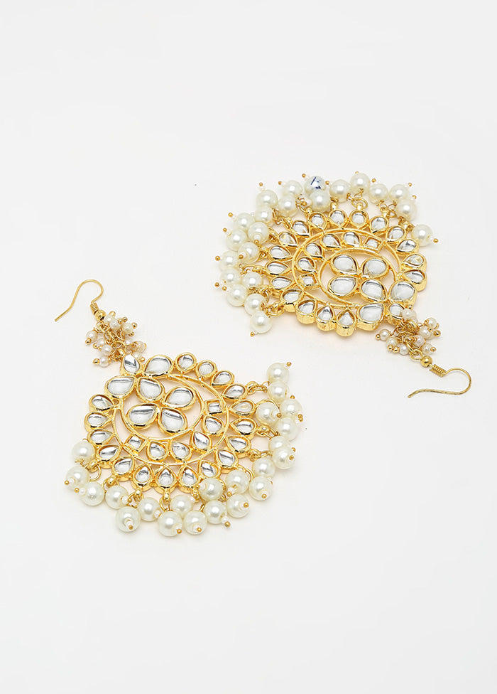 Gold Plated Kundan Dangler Earrings - Indian Silk House Agencies