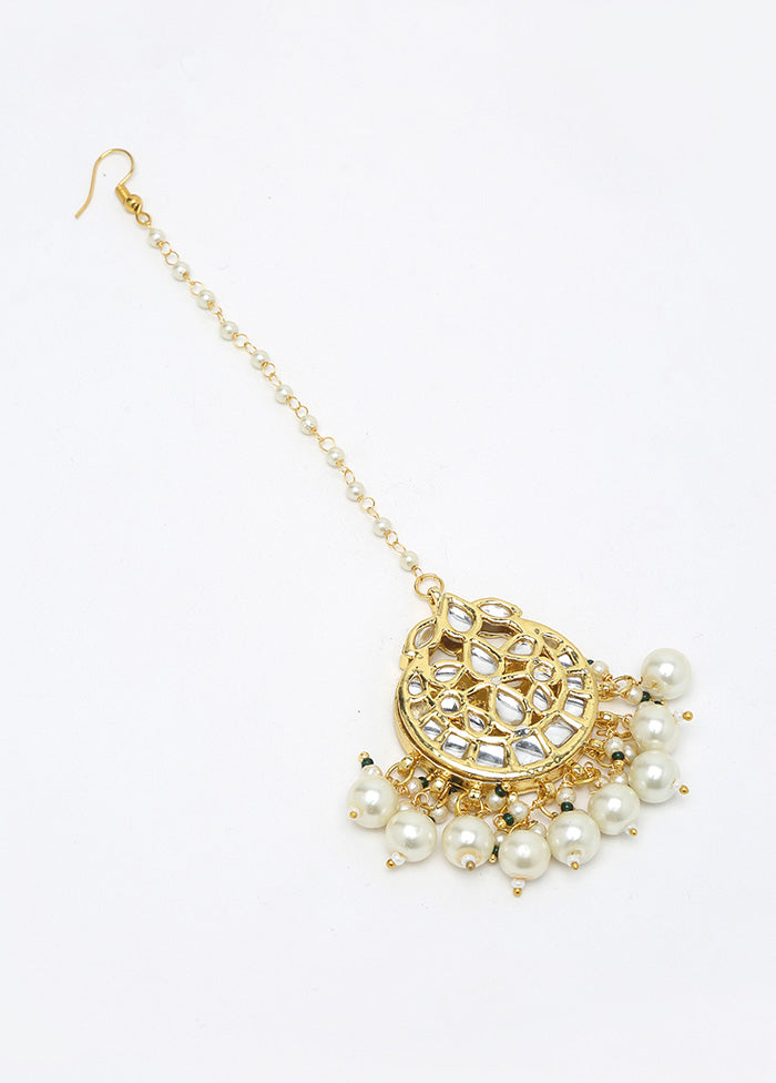 Gold Plated Kundan Mangtika Head Jewellery - Indian Silk House Agencies