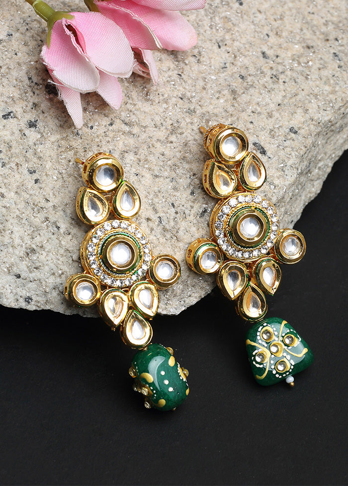 Gold Plated Kundan Dangler Earrings - Indian Silk House Agencies