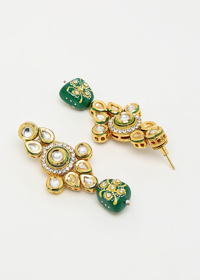 Gold Plated Kundan Dangler Earrings - Indian Silk House Agencies