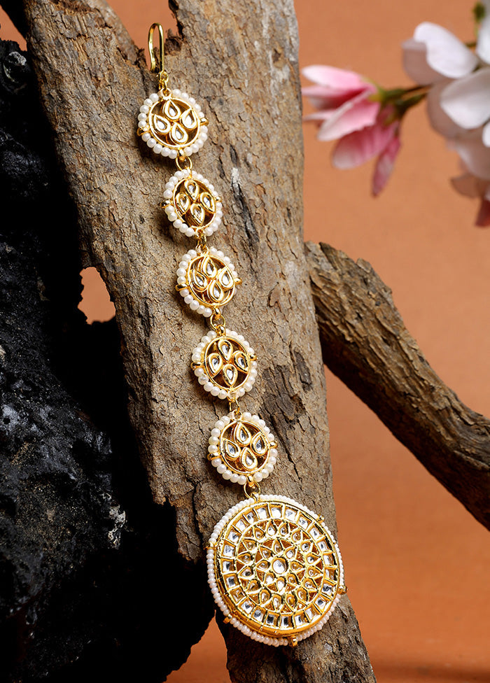 Gold Plated Kundan Mangtika Head Jewellery - Indian Silk House Agencies