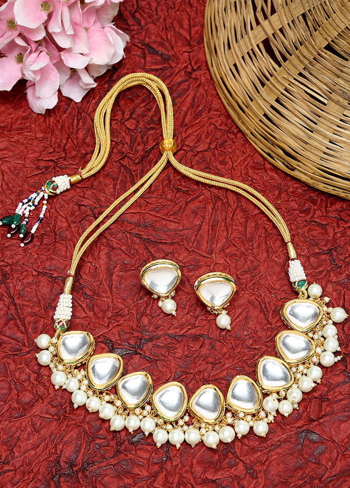 Gold Plated Kundan Jewellery Set - Indian Silk House Agencies