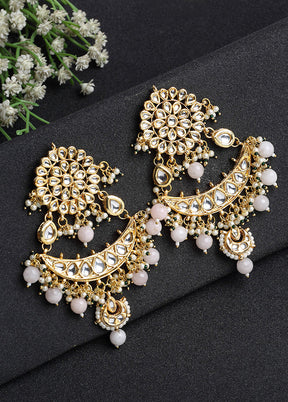 Gold Plated Kundan Dangler Earrings - Indian Silk House Agencies