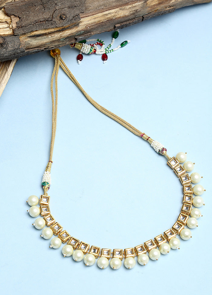 Gold Plated Kundan Necklace - Indian Silk House Agencies