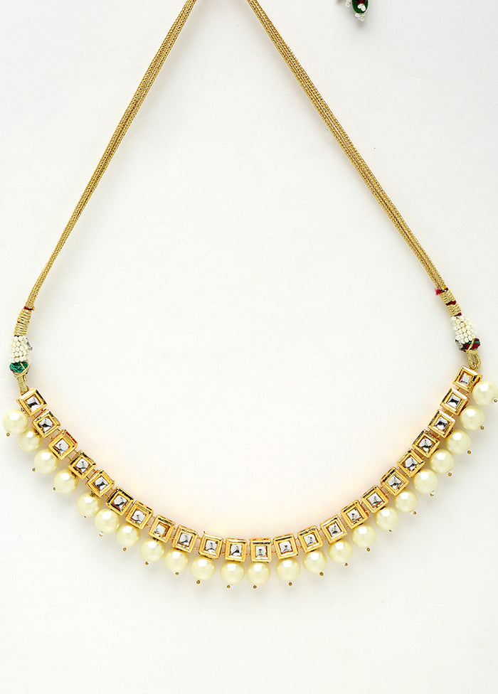 Gold Plated Kundan Necklace - Indian Silk House Agencies