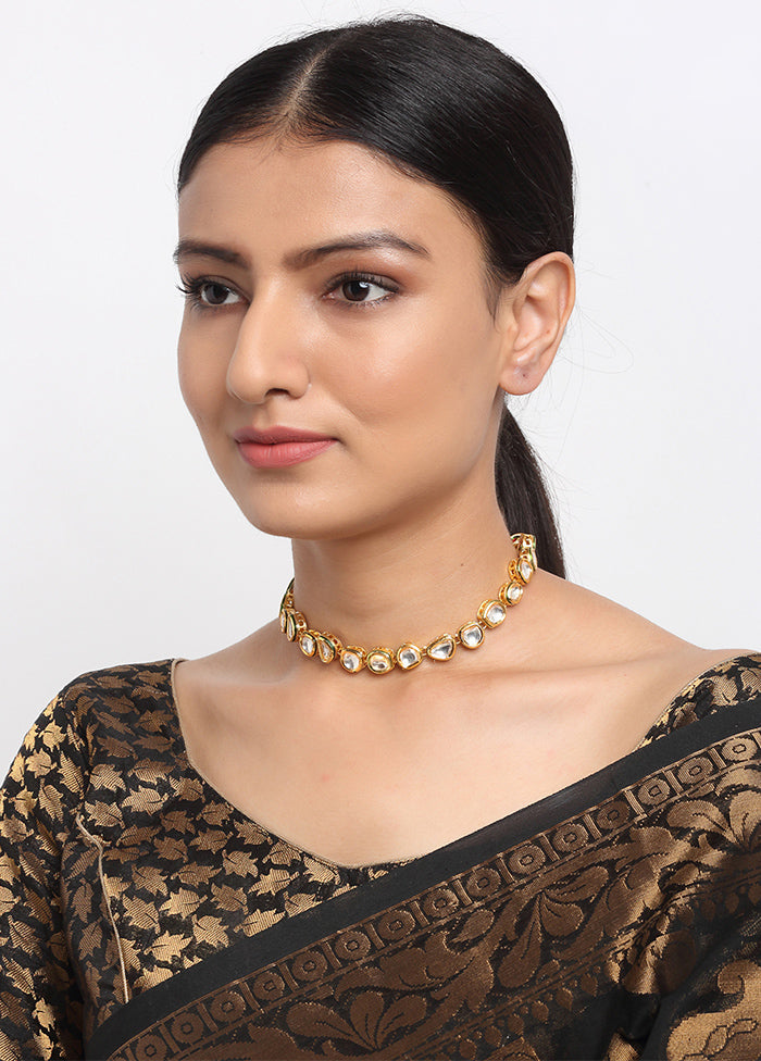 Gold Plated Kundan Necklace - Indian Silk House Agencies