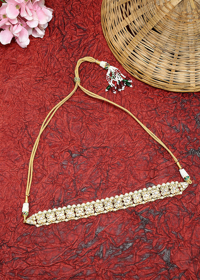 Gold Plated Kundan Necklace - Indian Silk House Agencies