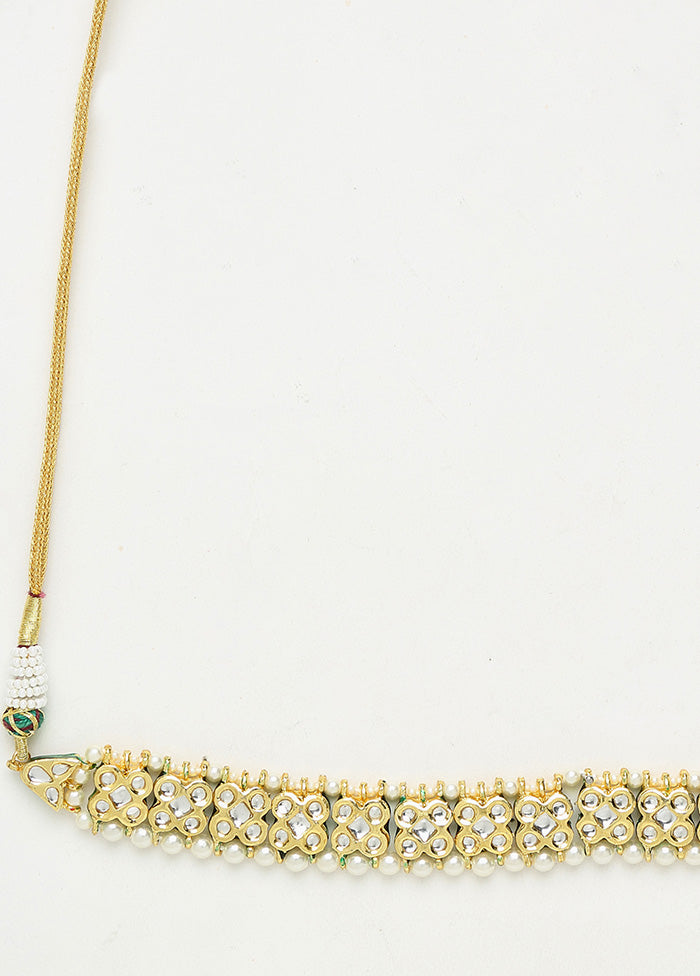 Gold Plated Kundan Necklace - Indian Silk House Agencies