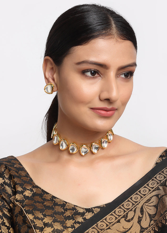 Gold Plated Kundan Jewellery Set - Indian Silk House Agencies