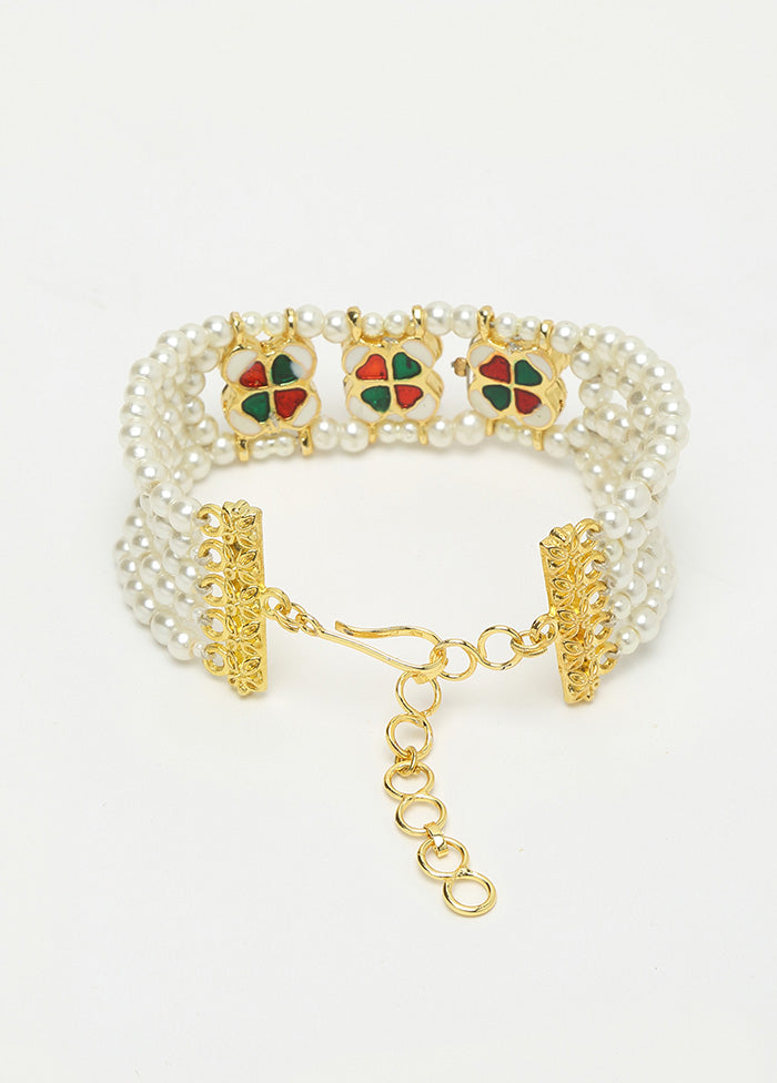 Gold Plated Kundan Charm Bracelet - Indian Silk House Agencies