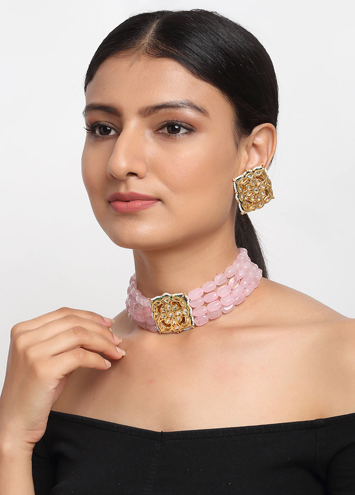 Gold Plated Kundan Jewellery Set - Indian Silk House Agencies