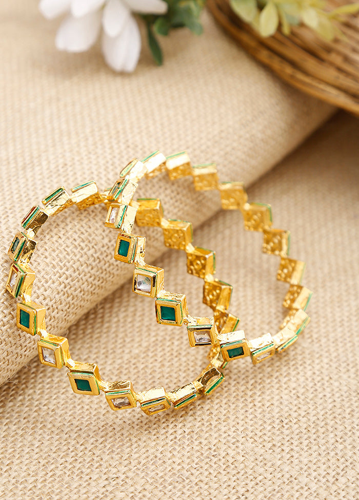 Gold Plated Kundan Bangle - Indian Silk House Agencies