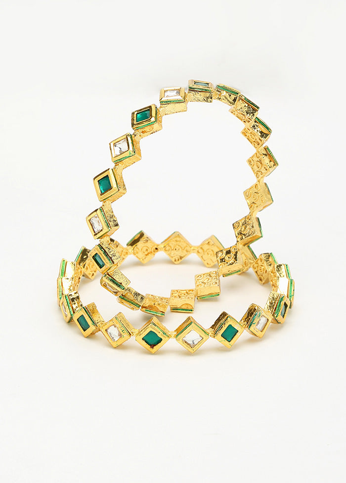 Gold Plated Kundan Bangle - Indian Silk House Agencies