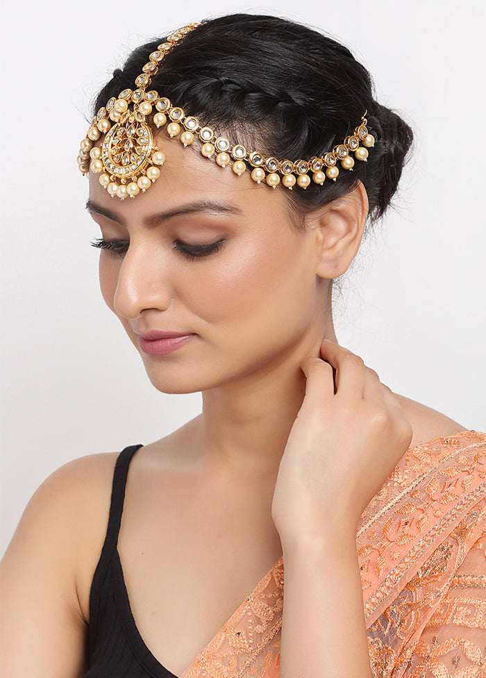 Gold Plated Kundan Mathapatti Head Jewellery - Indian Silk House Agencies