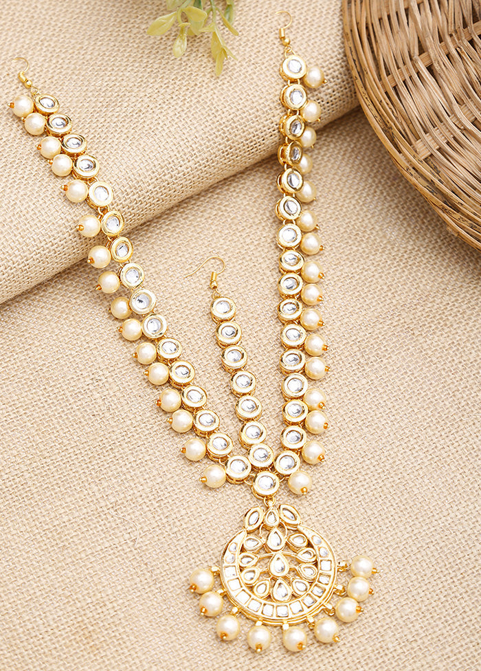 Gold Plated Kundan Mathapatti Head Jewellery - Indian Silk House Agencies