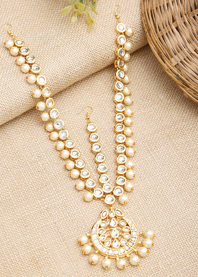 Gold Plated Kundan Mathapatti Head Jewellery - Indian Silk House Agencies