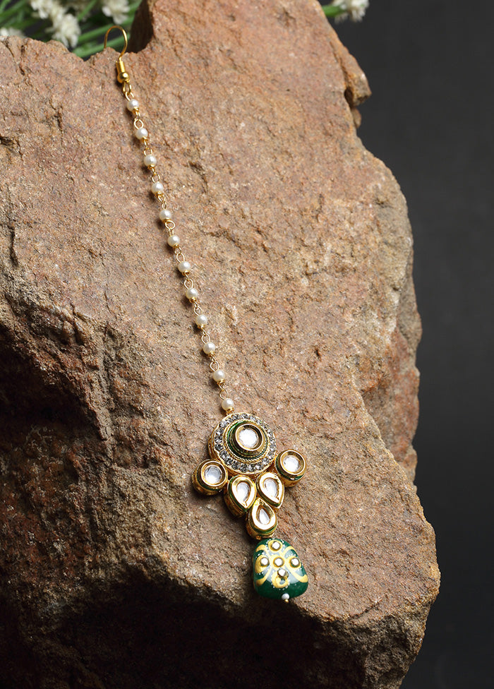 Gold Plated Kundan Mangtika Head Jewellery - Indian Silk House Agencies