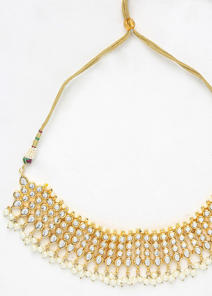 Gold Plated Kundan Necklace - Indian Silk House Agencies