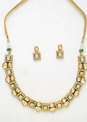 Gold Plated Kundan Jewellery Set - Indian Silk House Agencies