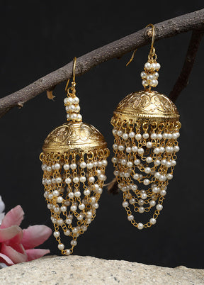 Gold Plated Kundan Dangler Earrings - Indian Silk House Agencies