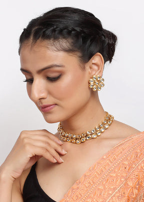 Gold Plated Kundan Jewellery Set - Indian Silk House Agencies