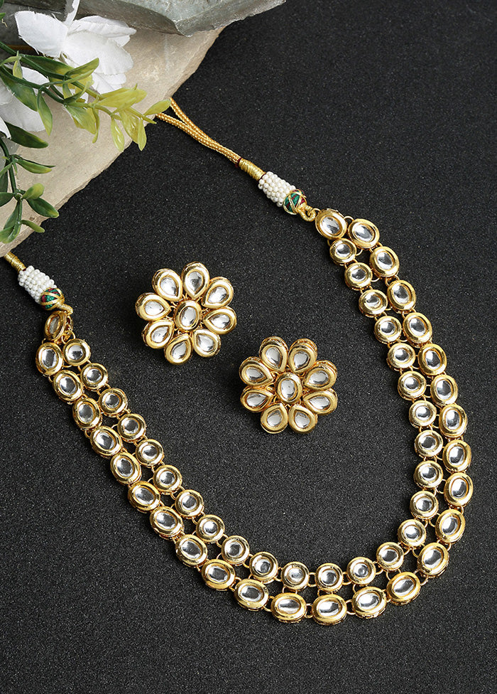 Gold Plated Kundan Jewellery Set - Indian Silk House Agencies