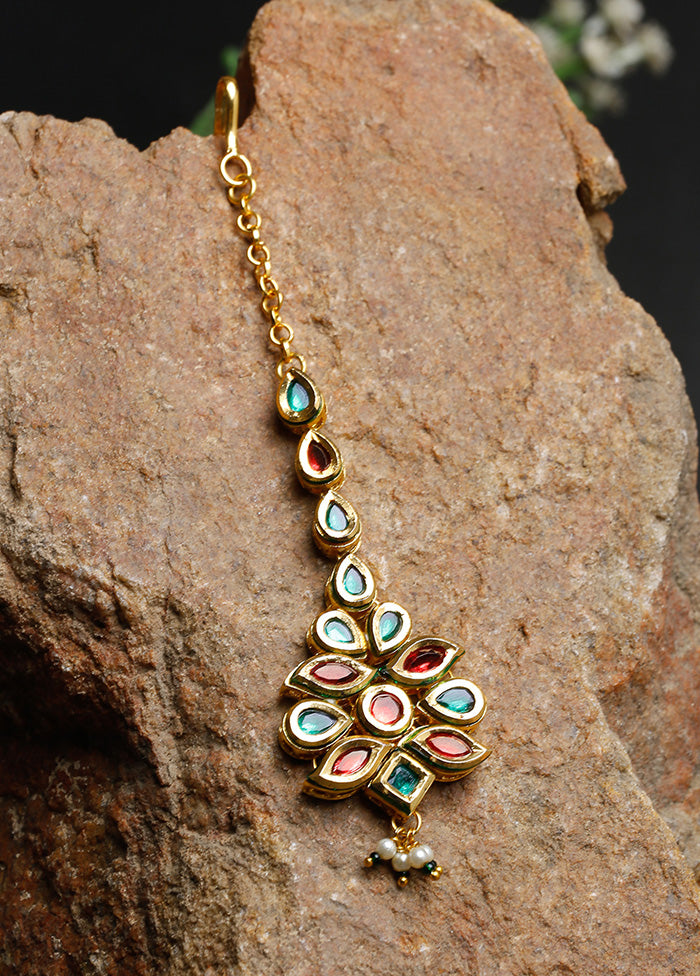 Gold Plated Kundan Mangtika Head Jewellery - Indian Silk House Agencies