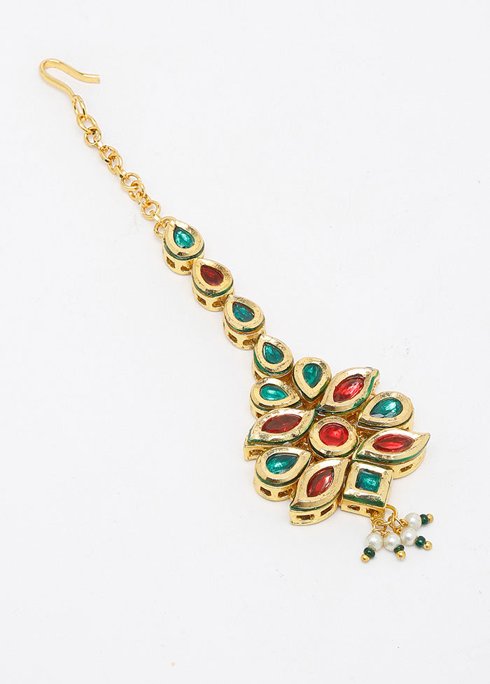 Gold Plated Kundan Mangtika Head Jewellery - Indian Silk House Agencies