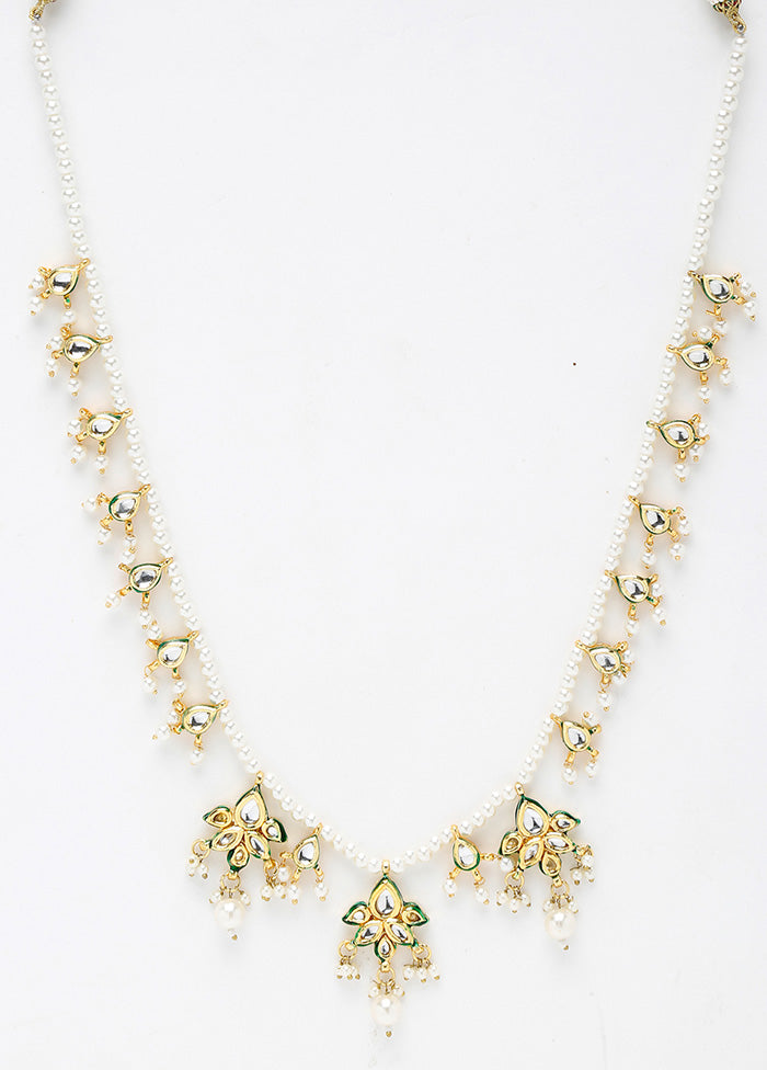 Gold Plated Kundan Necklace - Indian Silk House Agencies