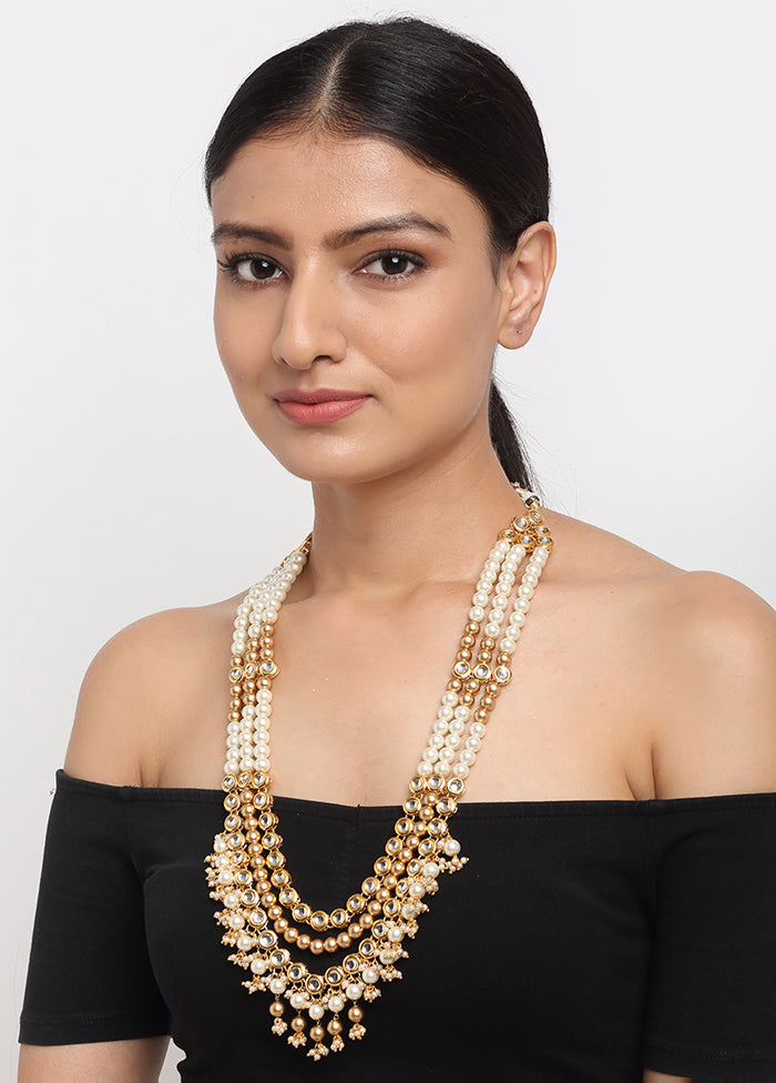 Gold Plated Kundan Necklace - Indian Silk House Agencies