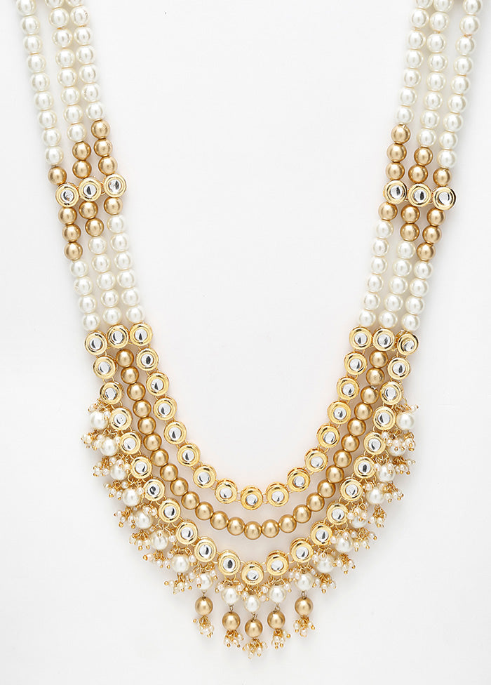 Gold Plated Kundan Necklace - Indian Silk House Agencies