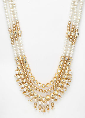 Gold Plated Kundan Necklace - Indian Silk House Agencies