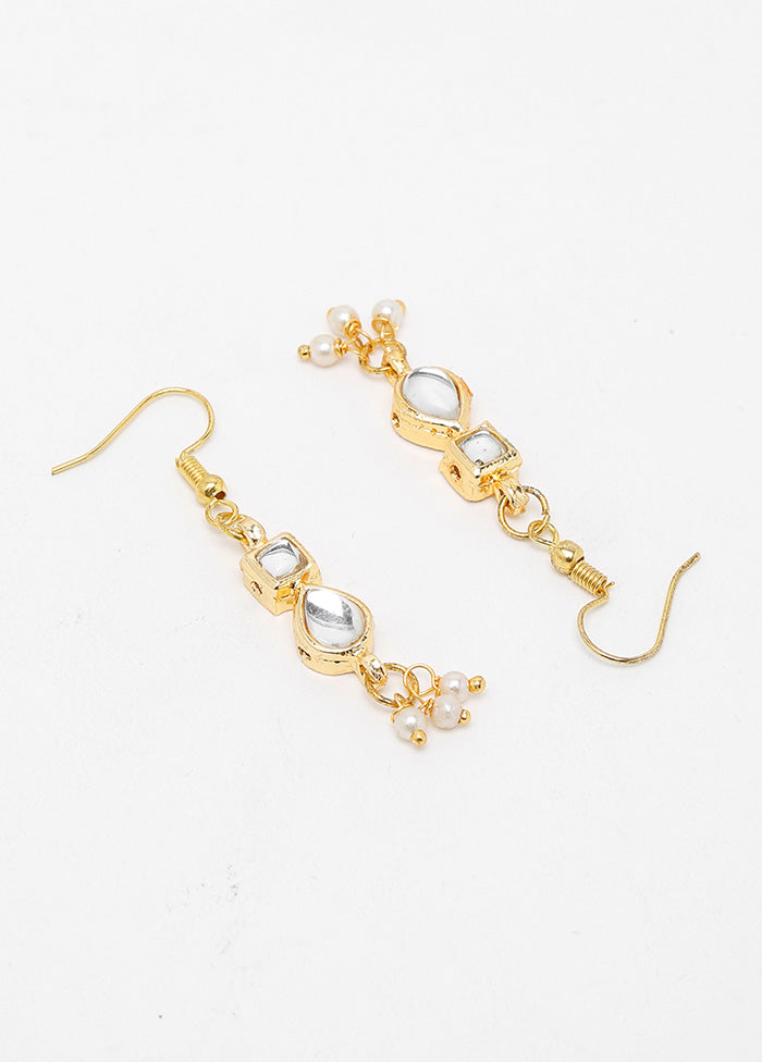 Gold Plated Kundan Dangler Earrings - Indian Silk House Agencies