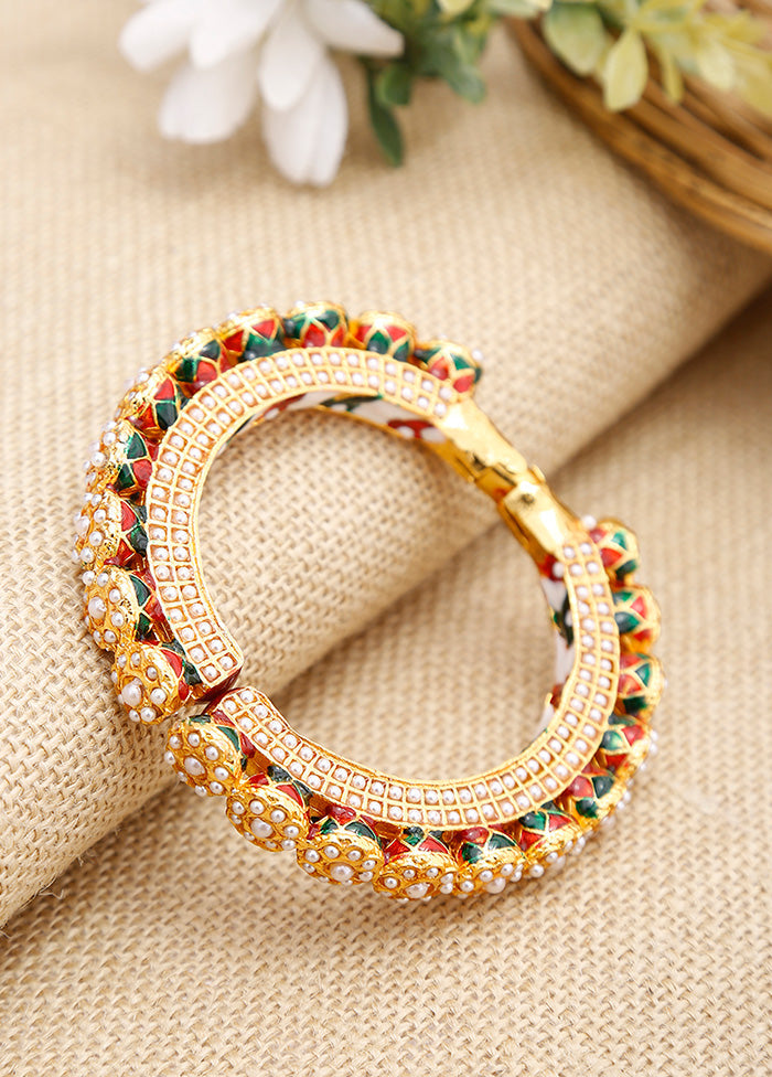 Gold Plated Kundan Bangle - Indian Silk House Agencies