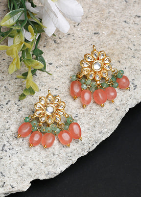 Gold Plated Kundan Dangler Earrings - Indian Silk House Agencies