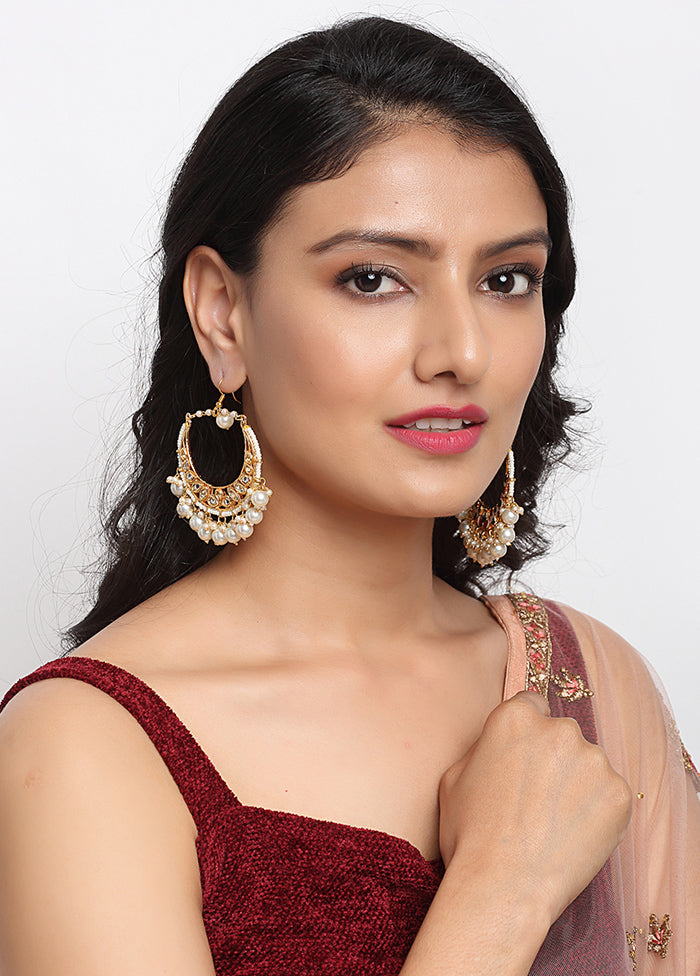 Gold Plated Kundan Dangler Earrings - Indian Silk House Agencies