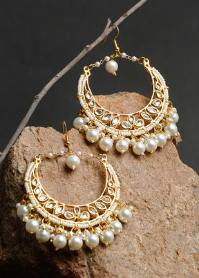 Gold Plated Kundan Dangler Earrings - Indian Silk House Agencies