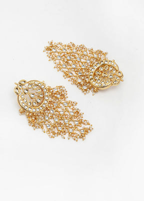 Gold Plated Kundan Dangler Earrings - Indian Silk House Agencies