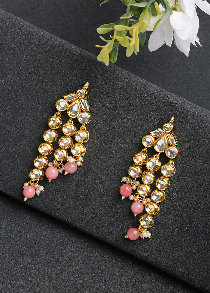 Gold Plated Kundan Dangler Earrings - Indian Silk House Agencies