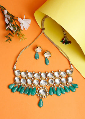 Gold Plated Kundan Jewellery Set - Indian Silk House Agencies