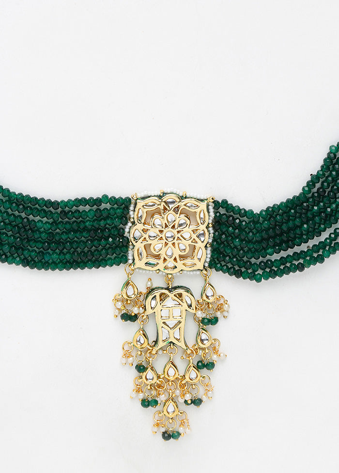 Gold Plated Kundan Necklace - Indian Silk House Agencies