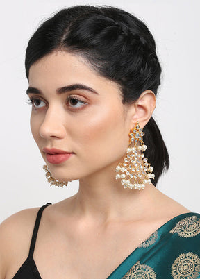 Gold Plated Kundan Dangler Earrings - Indian Silk House Agencies