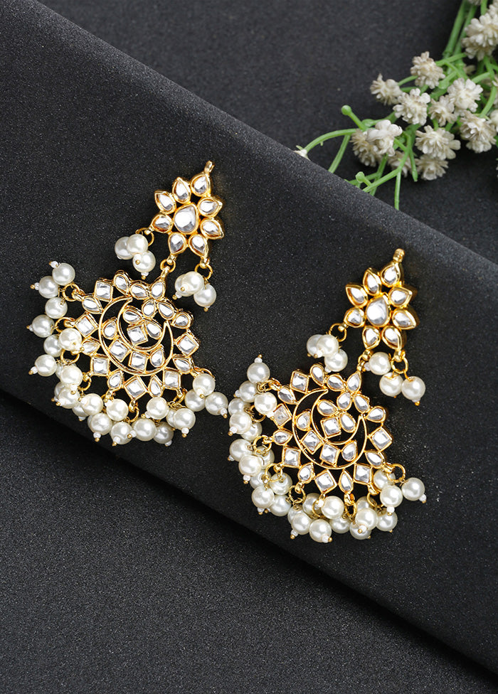 Gold Plated Kundan Dangler Earrings - Indian Silk House Agencies