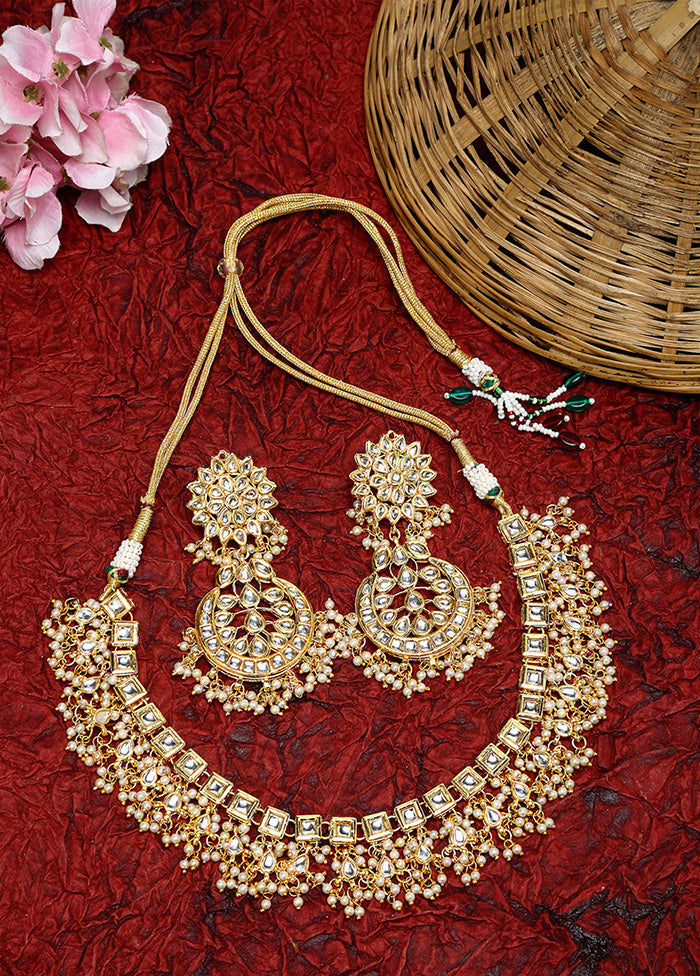 Gold Plated Kundan Jewellery Set - Indian Silk House Agencies