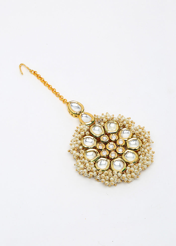 Gold Plated Kundan Mangtika Head Jewellery - Indian Silk House Agencies