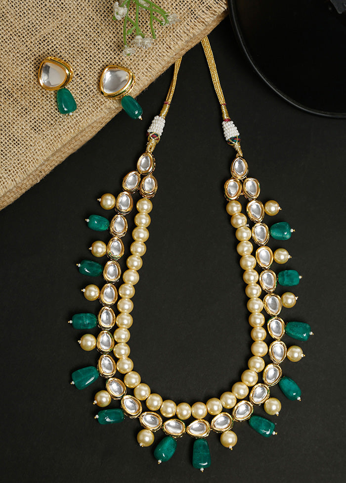 Gold Plated Kundan Jewellery Set - Indian Silk House Agencies