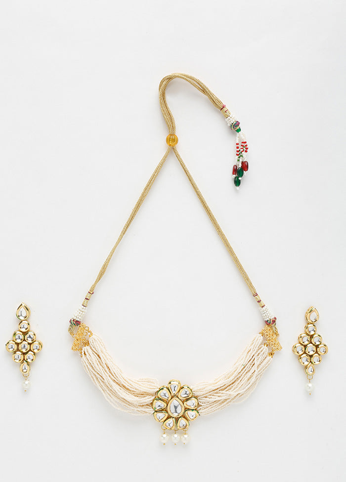 Gold Plated Kundan Jewellery Set - Indian Silk House Agencies