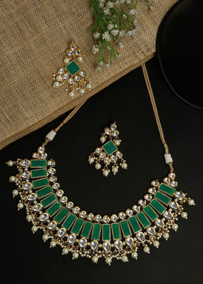 Gold Plated Kundan Jewellery Set - Indian Silk House Agencies