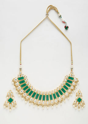 Gold Plated Kundan Jewellery Set - Indian Silk House Agencies