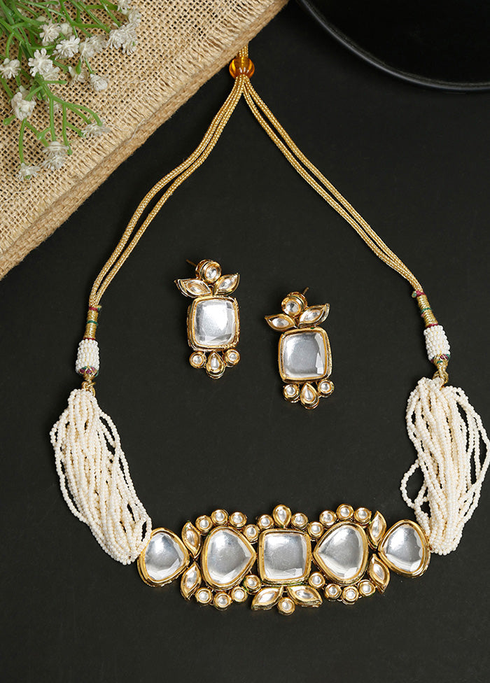 Gold Plated Kundan Jewellery Set - Indian Silk House Agencies